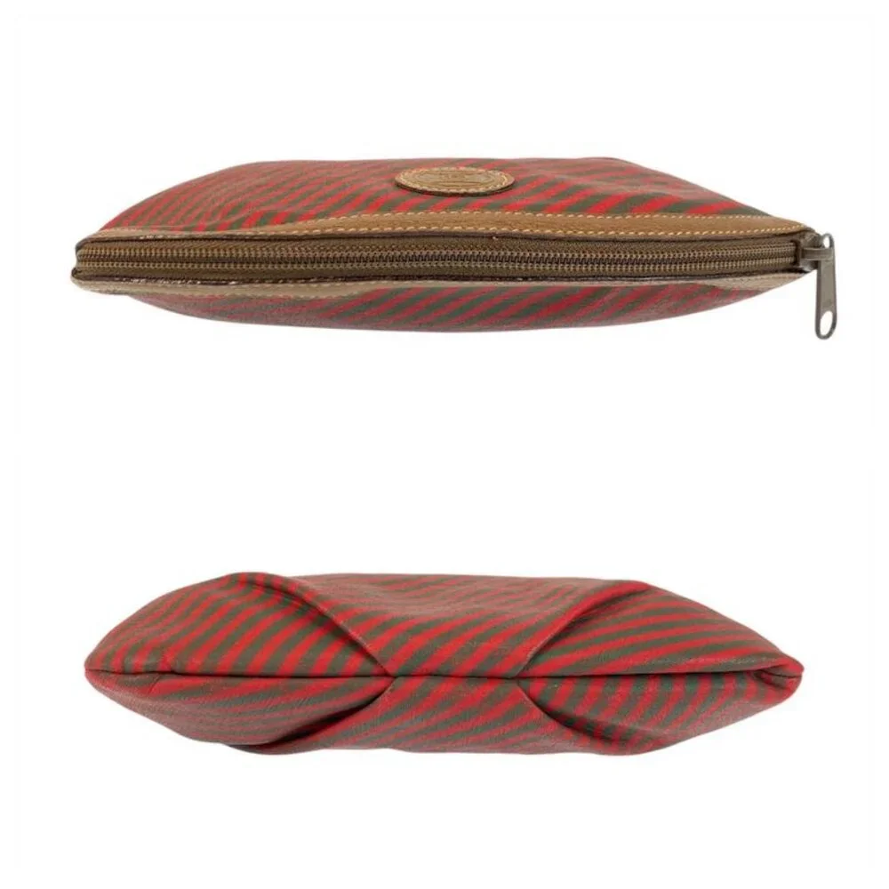 Gucci Vintage Red Green Brown Leather Pouch Makeup - Picture 9 of 9